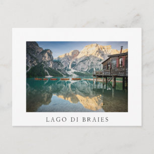 Lago di Braies in the Dolomites in Italy Postcard