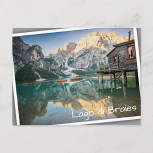 Lago di Braies in the Dolomites in italy Postcard