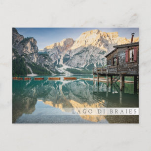 Lago di Braies in the Dolomites in italy Postcard