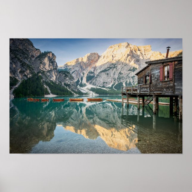 Lago di Braies in the Dolomites in Italy Poster (Front)