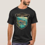 Lago di Como Italia Travel Art Badge T-Shirt<br><div class="desc">Lake Como vector art design. Lake Como,  in Northern Italy’s Lombardy region,  is an upscale resort area known for its dramatic scenery,  set against the foothills of the Alps.</div>