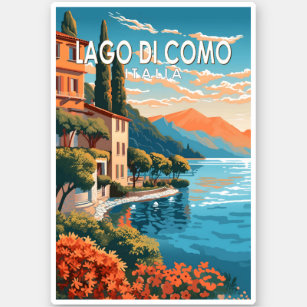 Lago di Como Italia Travel Art Vintage