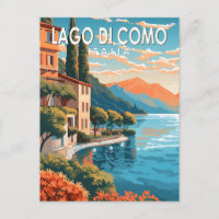Lago di Como Italia Travel Art Vintage
