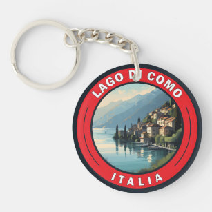 Lago di Como Italy Badge Key Ring