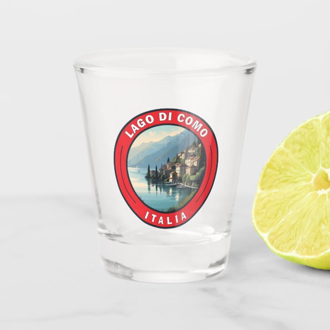 Lago di Como Italy Badge Shot Glass (Front)