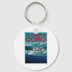 Lago Di Como Italy Vintage Travel Poster Art Key Ring