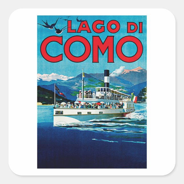 Lago di Como Square Sticker (Front)