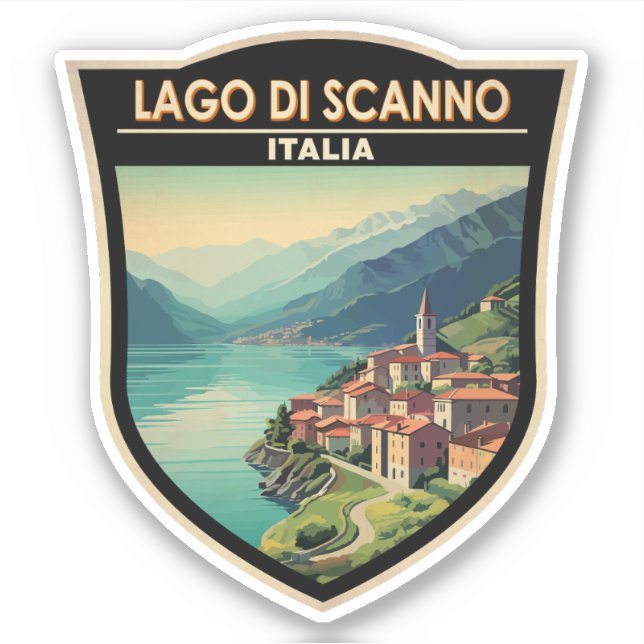 Lago di Scanno Italia Travel Art Vintage (Front)