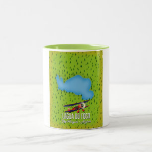 Lagoa do Fogo São Miguel Azores map Two-Tone Coffee Mug