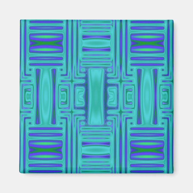 Lagoon Blue Geometric Magnet (Front)
