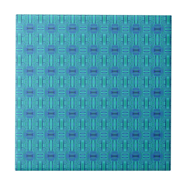 Lagoon Blue Geometric Tile (Front)