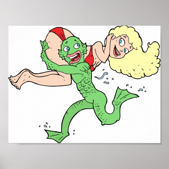Lagoon Creature Carrying Woman Poster (Front)