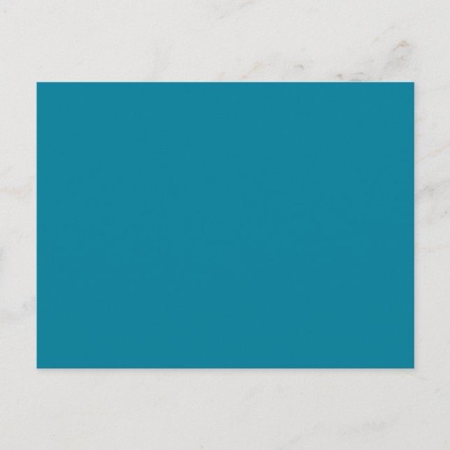 Lagoon Deep Teal Blue Solid Trend Colour Backgroun Postcard (Front)
