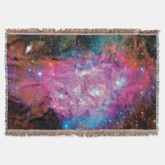 Lagoon Emission Nebula Interstellar Cloud Photo Throw Blanket (Front)