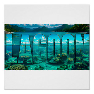 Lagoon Luxury Tropical Editorial Artwork Poster