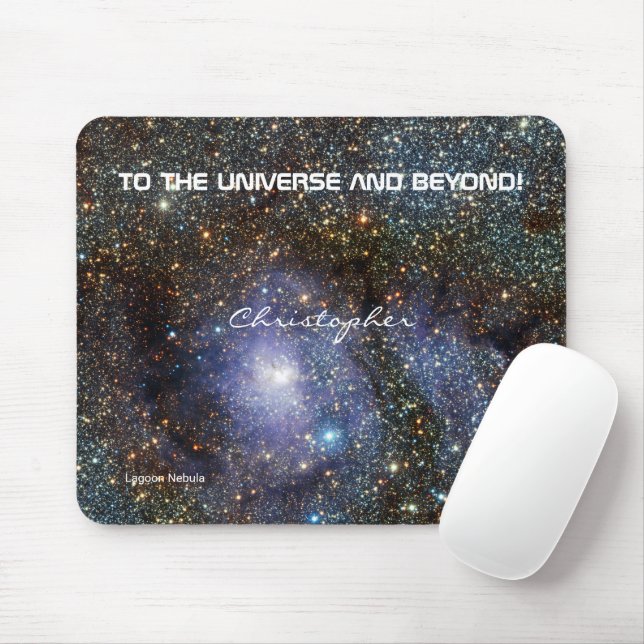 Lagoon nebula custom name astronomy mouse mat (With Mouse)
