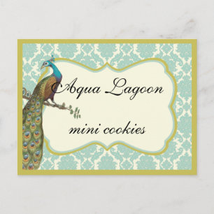 Lagoon Peackcock Sweets Buffet Table Sign Postcard