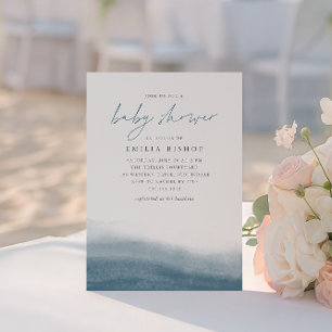 Lagoon Tides Coastal Watercolor Baby Shower Invitation