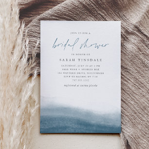 Lagoon Tides Coastal Watercolor Bridal Shower Invitation