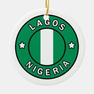 Lagos Nigeria Ceramic Tree Decoration
