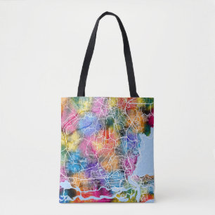 Lagos Nigeria City Map Tote Bag