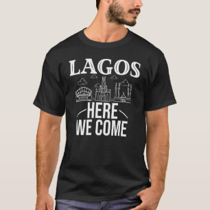 Lagos Nigeria City Trip Skyline Map Travel T-Shirt