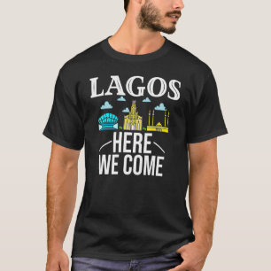 Lagos Nigeria City Trip Skyline Map Travel T-Shirt