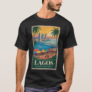 Lagos Nigeria Illustration Travel Art Vintage T-Shirt