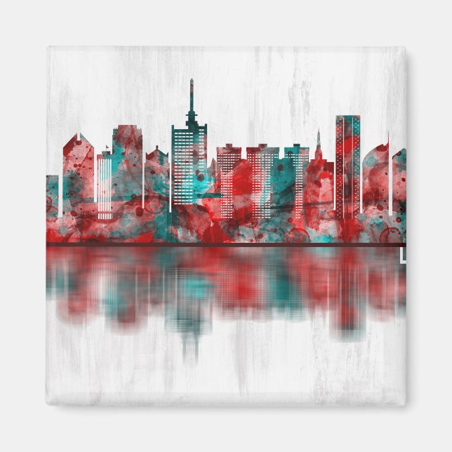 Lagos Nigeria Skyline Magnet (Front)