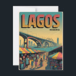 Lagos Vintage Postcard<br><div class="desc">Explore the vibrant essence of Lagos with this vintage-style postcard showcasing the city’s bustling skyline,  iconic landmarks,  and cultural vibrancy. Capturing the dynamic spirit of Nigeria’s largest city,  this design evokes a sense of nostalgia and modern energy,  making it perfect for lovers of African heritage and vintage travel art.</div>
