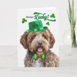 Lagotti Dog Feelin' Lucky St Patrick's Day Holiday Card