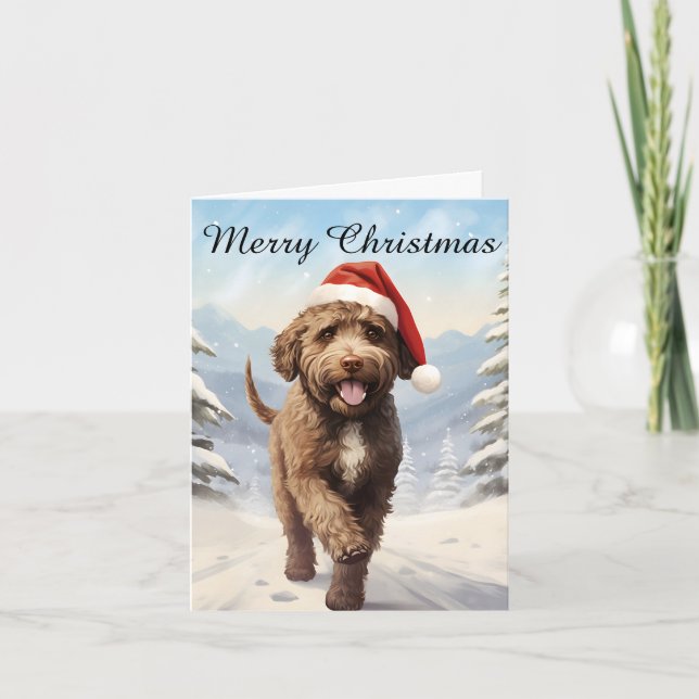 Lagotto Romagnolo Christmas Card (Front)