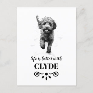 Lagotto Romagnolo Life is better Custom Dog Name Postcard