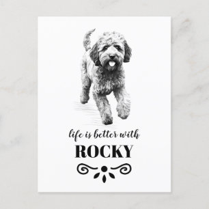 Lagotto Romagnolo Life is better Custom Dog Name Postcard