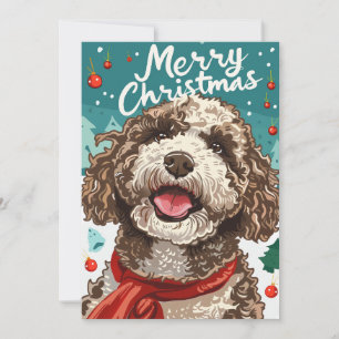 Lagotto Romagnolo Merry Christmas  Holiday Card