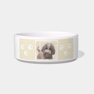 Lagotto Romagnolo Painting - Cute Original Dog Art Bowl