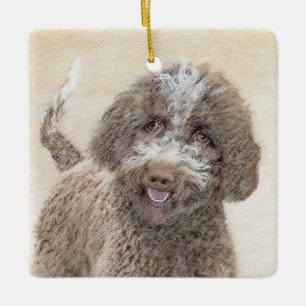 Lagotto Romagnolo Painting - Cute Original Dog Art Ceramic Ornament