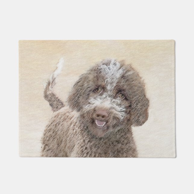 Lagotto Romagnolo Painting - Cute Original Dog Art Doormat (Front)