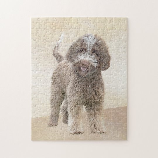 Lagotto Romagnolo Painting Cute Original Dog Art Jigsaw Puzzle Zazzle Co Uk