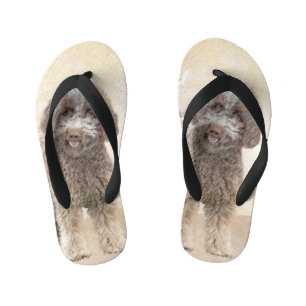 Lagotto Romagnolo Painting - Cute Original Dog Art Kid's Flip Flops
