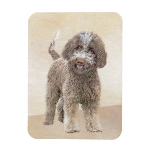 Lagotto Romagnolo Painting - Cute Original Dog Art Magnet