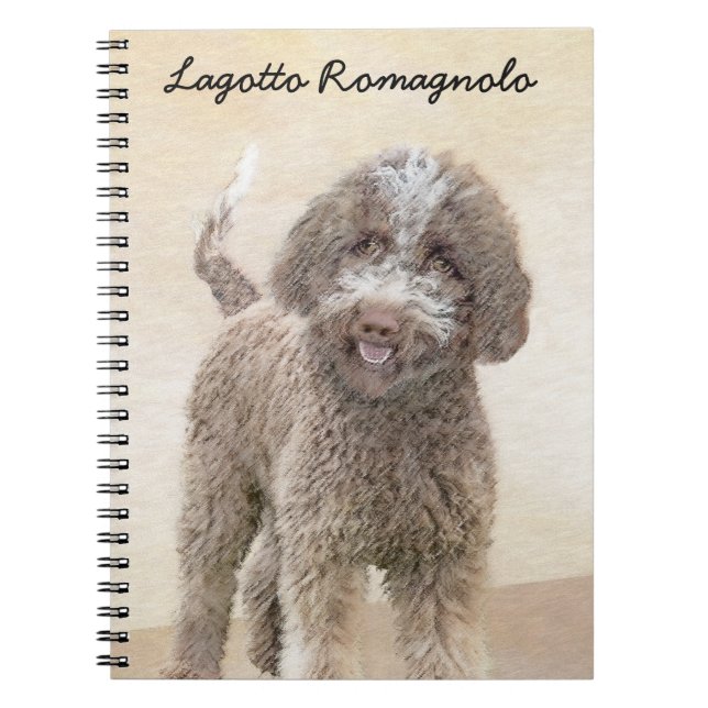 Lagotto Romagnolo Painting - Cute Original Dog Art Notebook (Front)
