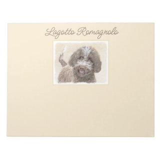 Lagotto Romagnolo Painting - Cute Original Dog Art Notepad