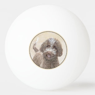 Lagotto Romagnolo Painting - Cute Original Dog Art Ping Pong Ball