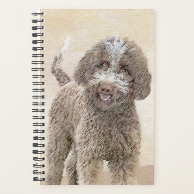 Lagotto Romagnolo Painting - Cute Original Dog Art Planner (Front)