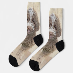Lagotto Romagnolo Painting - Cute Original Dog Art Socks