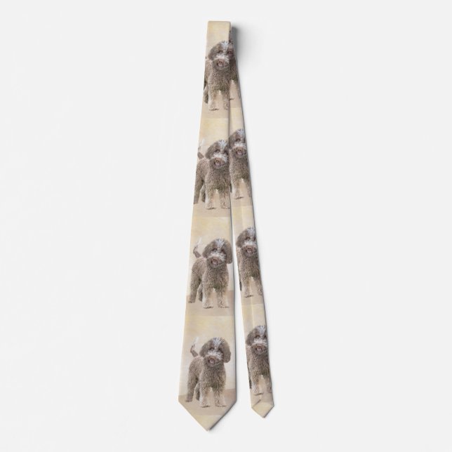 Lagotto Romagnolo Painting - Cute Original Dog Art Tie (Front)