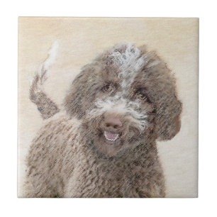 Lagotto Romagnolo Painting - Cute Original Dog Art Tile