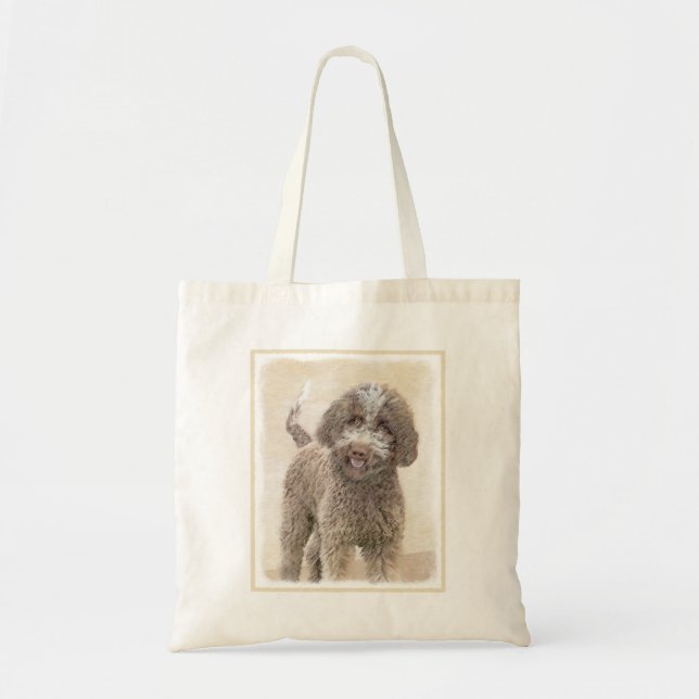 Lagotto Romagnolo Painting - Cute Original Dog Art Tote Bag (Front)