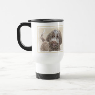 Lagotto Romagnolo Painting - Cute Original Dog Art Travel Mug